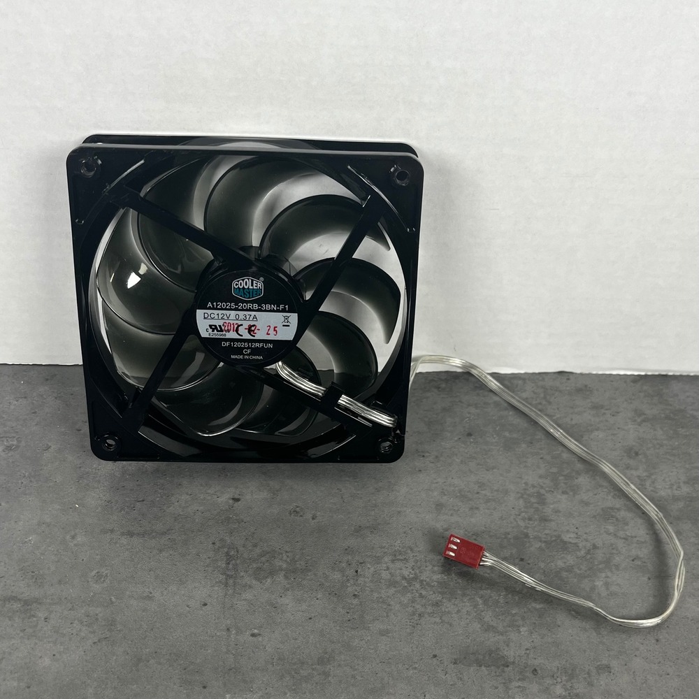 Cooler Master 120mm Case Fan DC12V 0.37A‎ 3-Pin A12025-20RB-3BN-F1 Black New